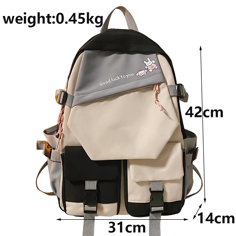 Reise-Schulrucksack mit Kontrastfarben