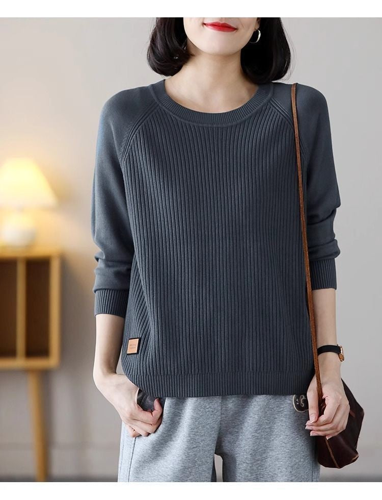 Strickpullover mit Rundhalsausschnitt für Damen