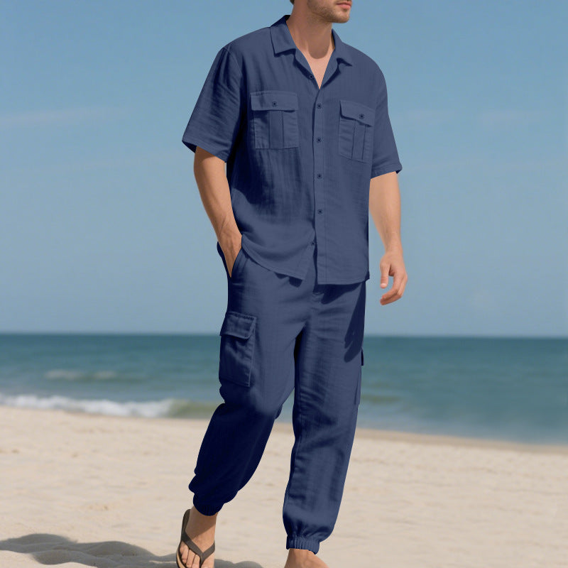 Kurzarmhemd & Leinenhose Set – Bild 6 | LuxeStyle