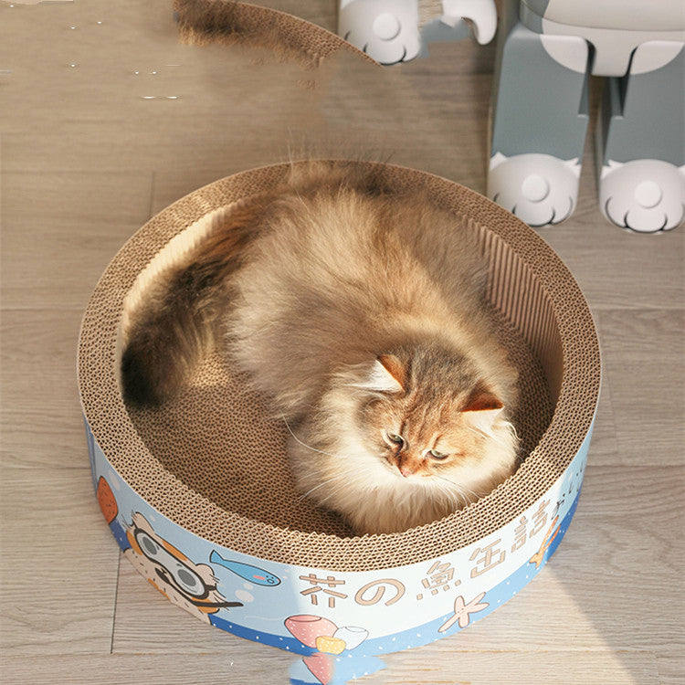 Runde Katzenkratzschale aus Wellpappe – Bild 3 | LuxeStyle