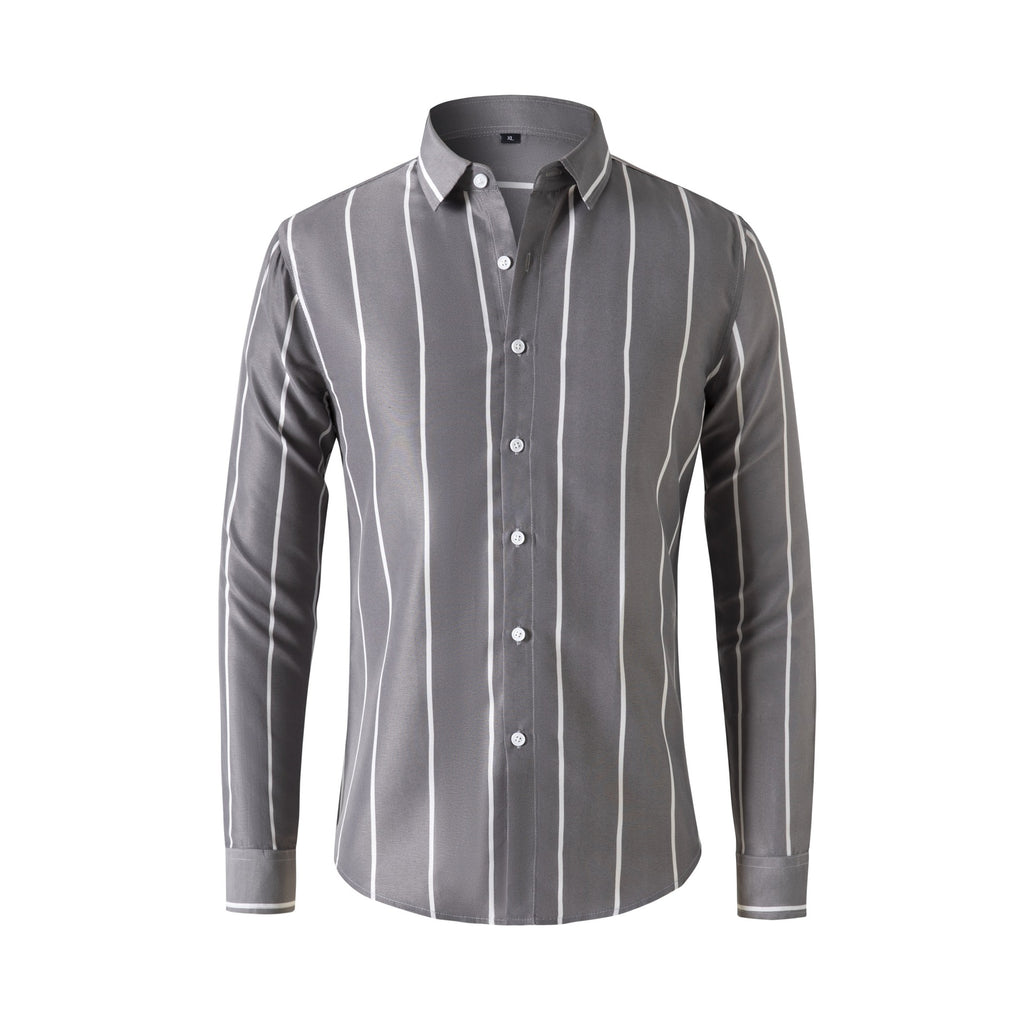 Slim-Fit Langarmhemd für Herren mit Streifen – Bild 7 | LuxeStyle