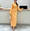 Figurbetonendes Maxi-Kleid mit langen Ärmeln – Bild 6 | LuxeStyle