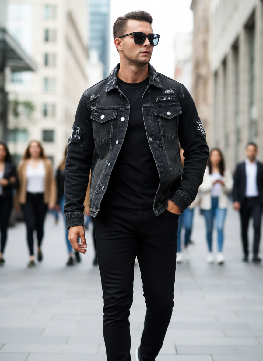 Taillierte Jeansjacke für Herren – Ansicht 6