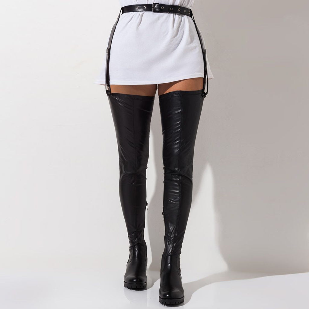 Schwarze Over-the-Knee Stiefel mit Rundzehen – Bild 6 | LuxeStyle