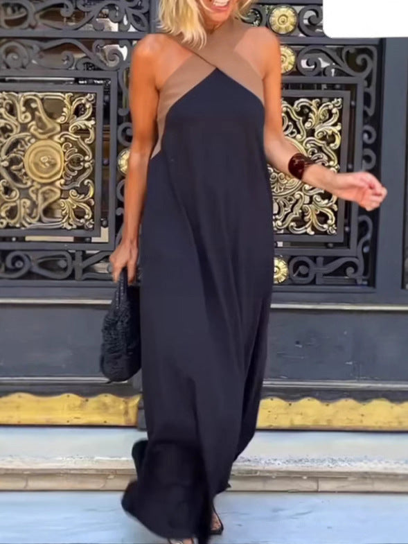 Asymmetrisches One-Shoulder Halter Maxikleid