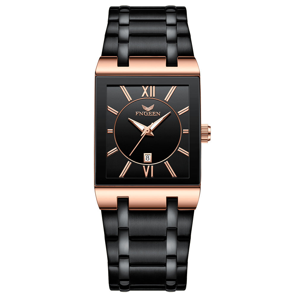 Herren Quarz-Uhr, quadratisch, wasserdicht