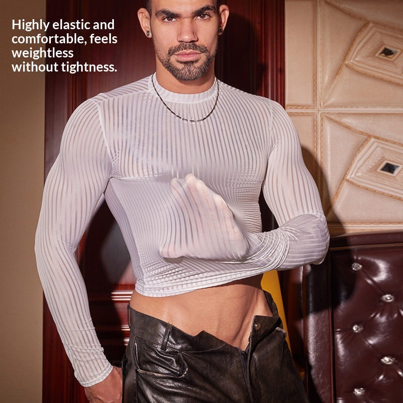 Gestreifter Herren-Top mit Stretch
