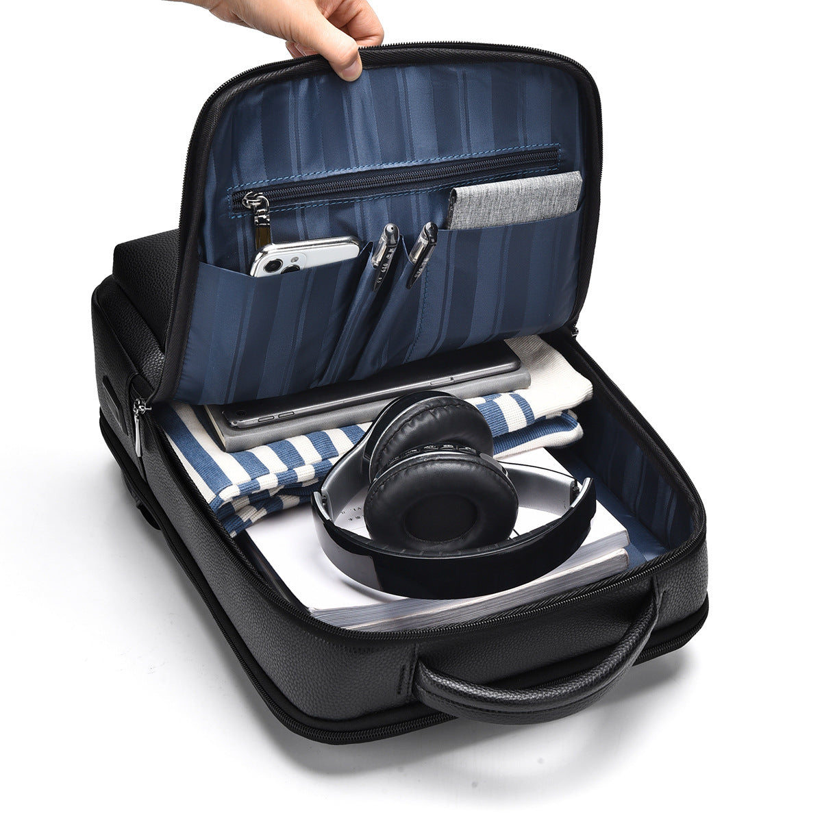 Schwarzer Business-Computer-Rucksack – Bild 2 | LuxeStyle