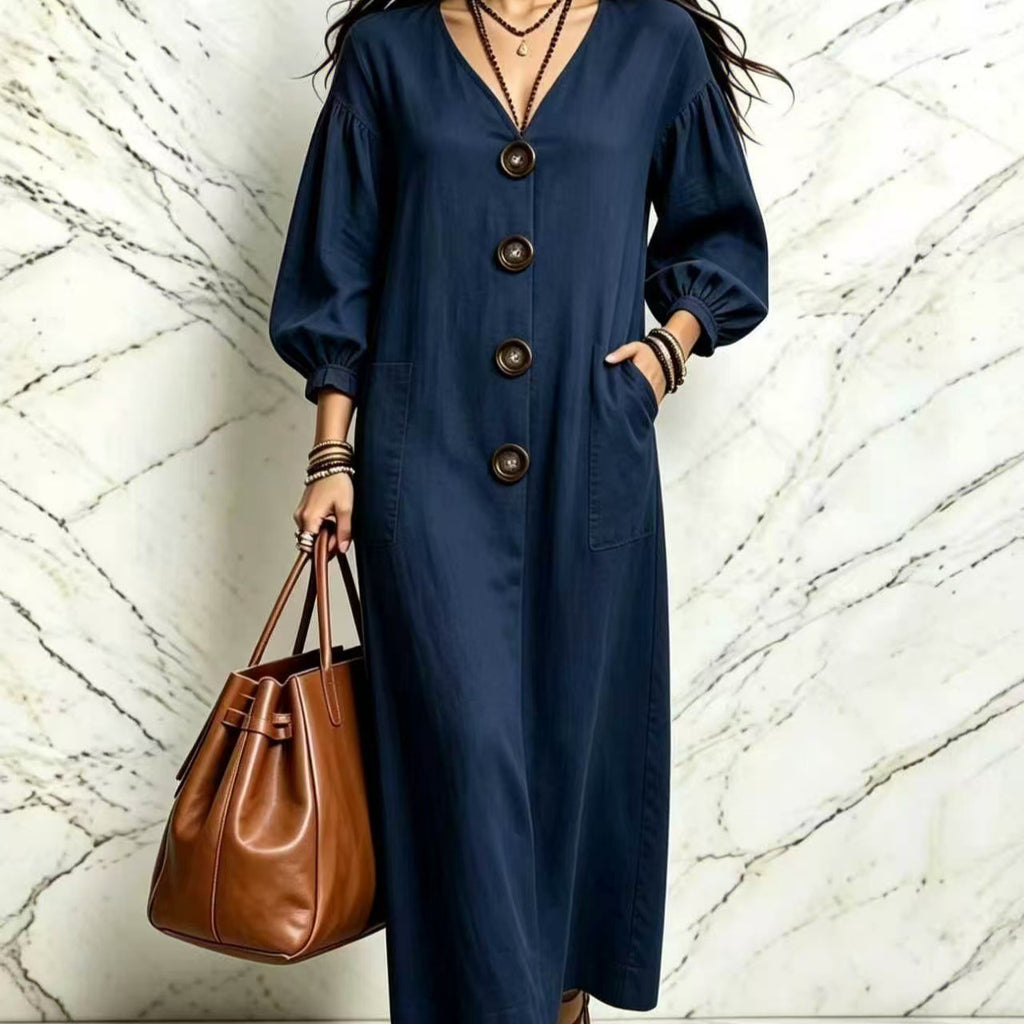 Elegantes Damenkleid mit geometrischem Muster