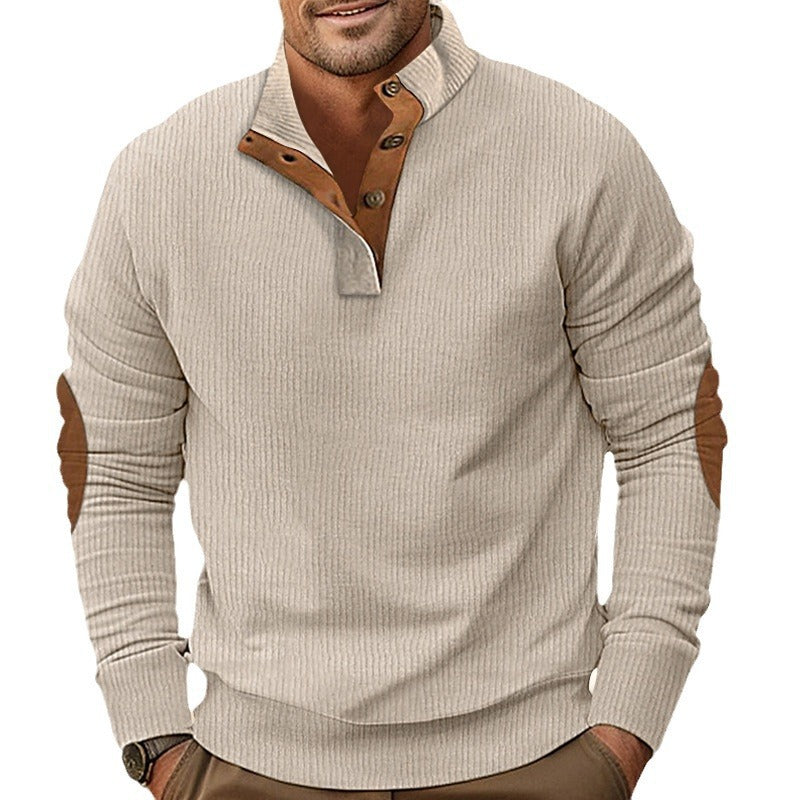 Corduroy Hoodie mit Stehkragen und aufgesetzten Taschen