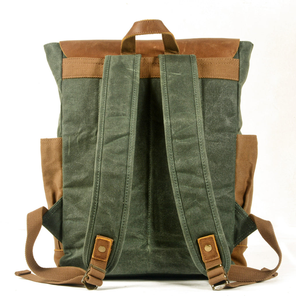 Canvas Rucksack mit Crazy Horse Leder – Bild 3 | LuxeStyle