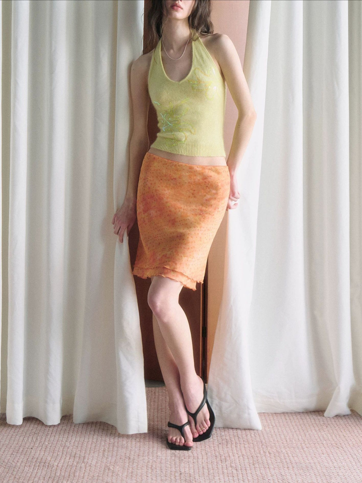 Sommerröck mit Orangemuster – Bild 2 | LuxeStyle