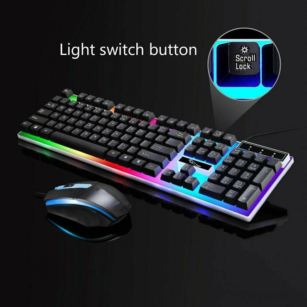 LuxeStyle Gaming-Tastatur und -Maus Set RGB LED USB – Bild 1 – LuxeStyle Schweiz