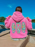Damen Kapuzen-Sweatshirt mit Blumenprint – Bild 1 | LuxeStyle