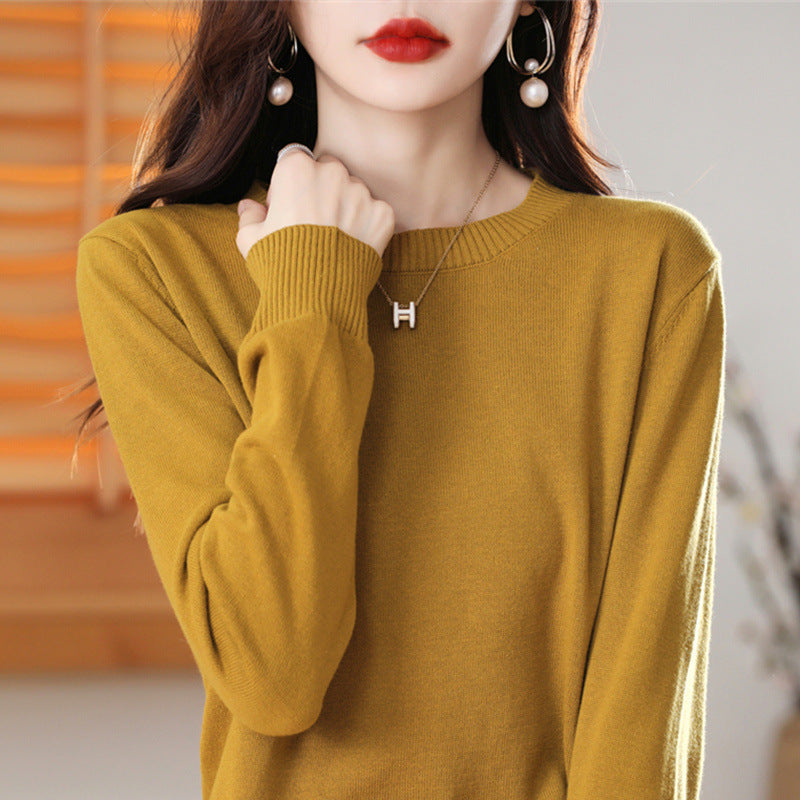 Damen Strickpullover mit Rundhals und langen Ärmeln