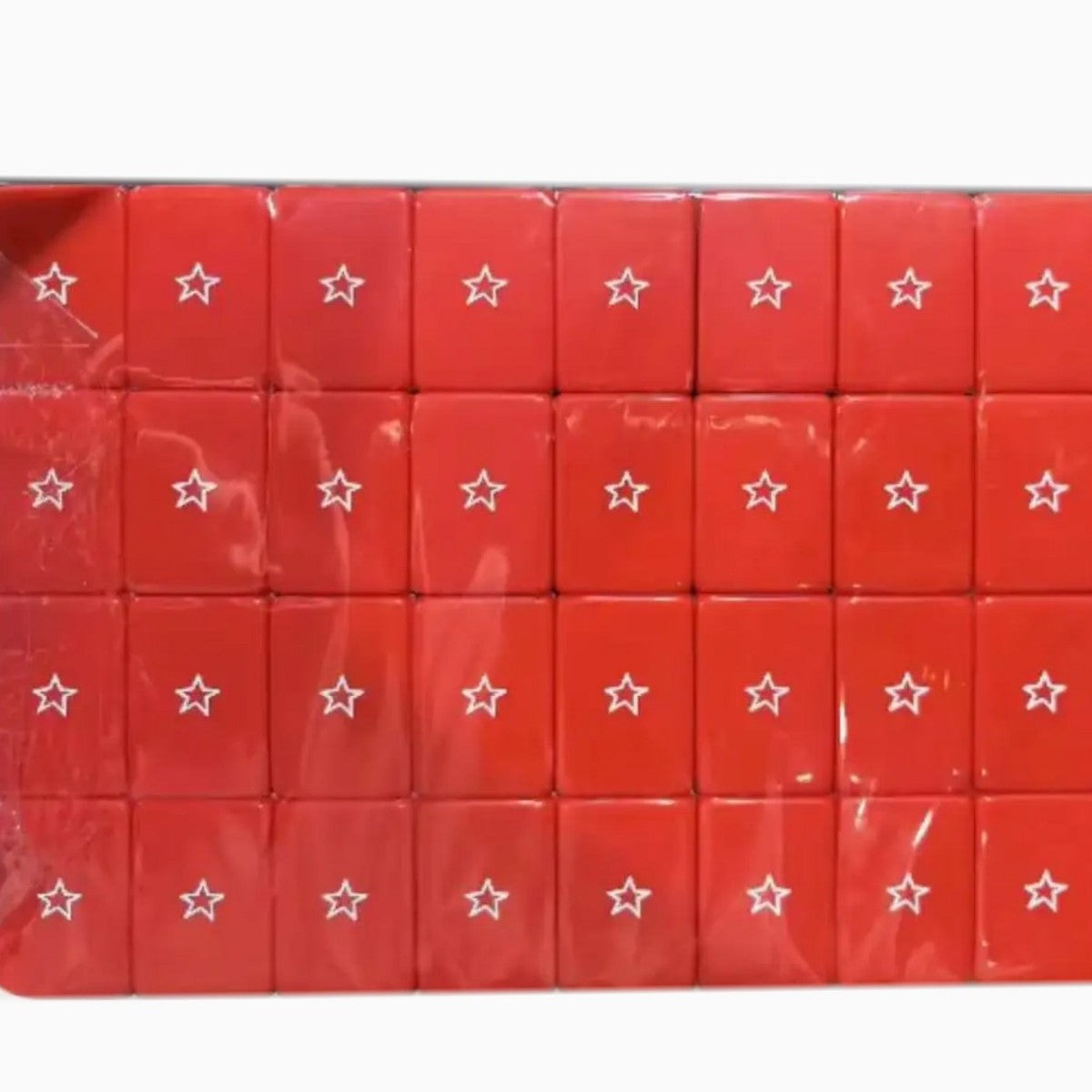 Exquisites Acryl Mahjong-Set, rot-blau