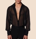 Transparentes Chiffon Slim-Fit Hemd für Herren – Bild 7 | LuxeStyle