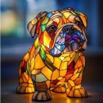 Bunte Hunde- und Katzenlampen aus Kunstharz