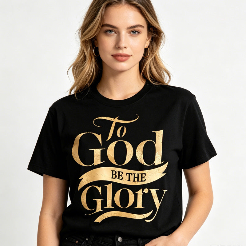 T-Shirt "To God Be The Glory" Goldprint