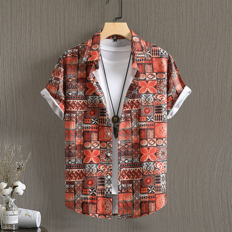Herren-Bluse mit floralem Druck