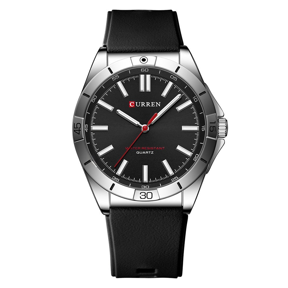 Unisex-Runduhr mit Silikonarmband, wasserdicht