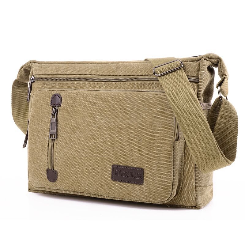 Farbblock Canvas Umhängetasche für Herren – Bild 7 | LuxeStyle