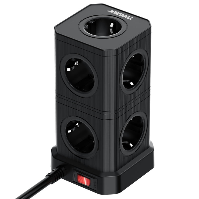 Steckdosen-Adapter, Schwarz