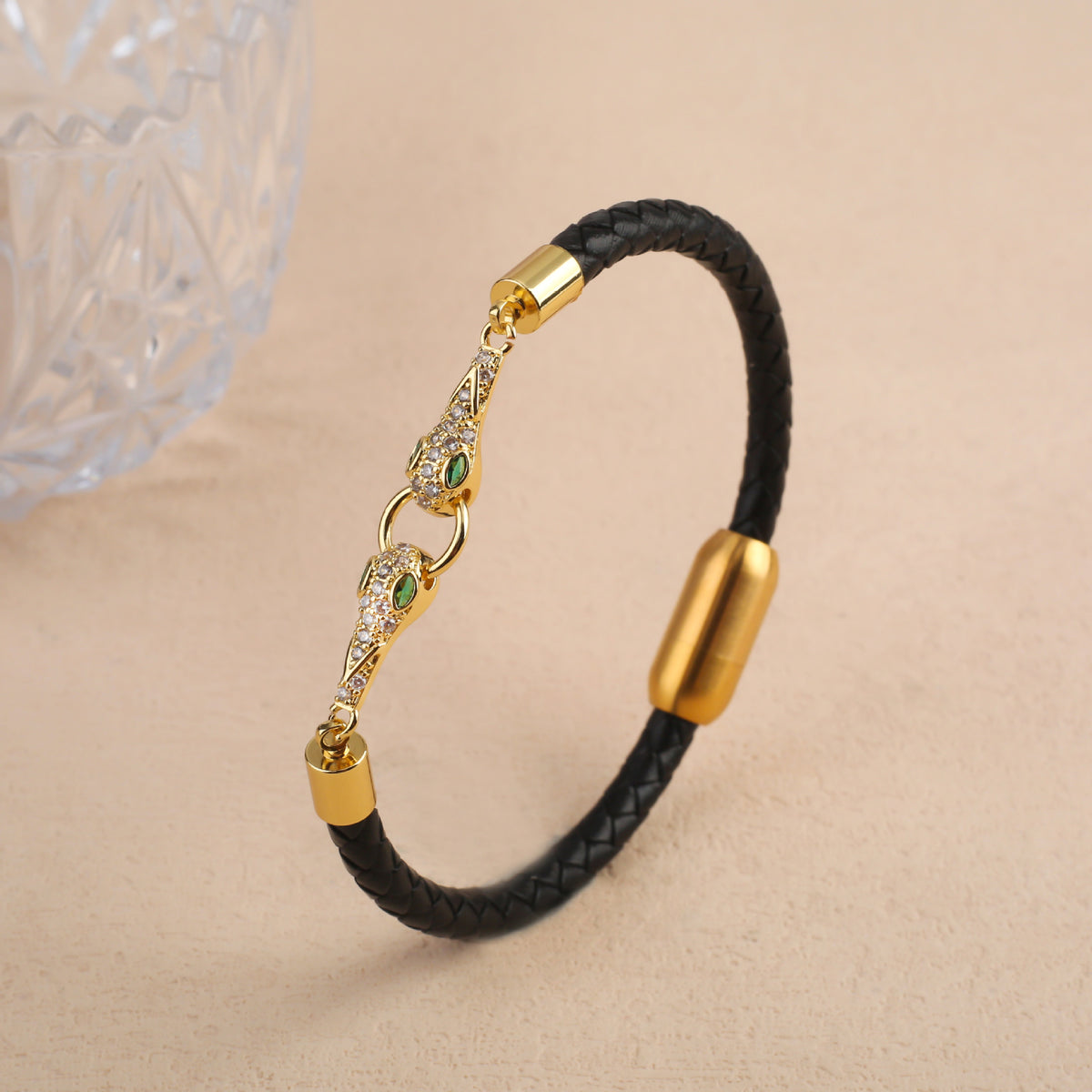 Vintage Herren-Lederarmband mit Leopardenkopf – Bild 4 | LuxeStyle