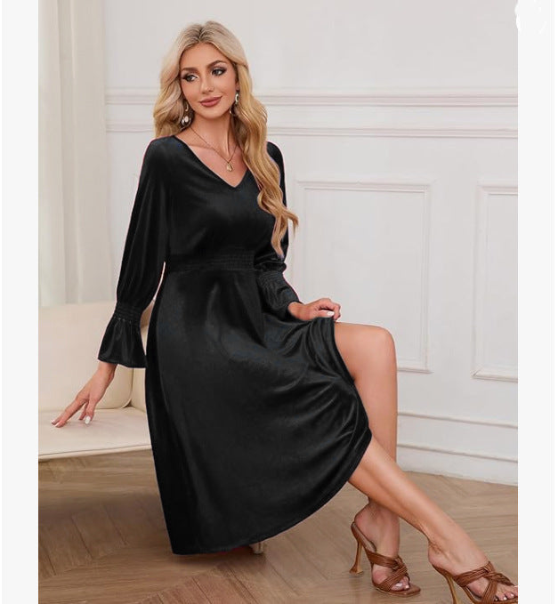 Damen A-Linien-Kleid mit ausgestellten Ärmeln – Bild 4 | LuxeStyle