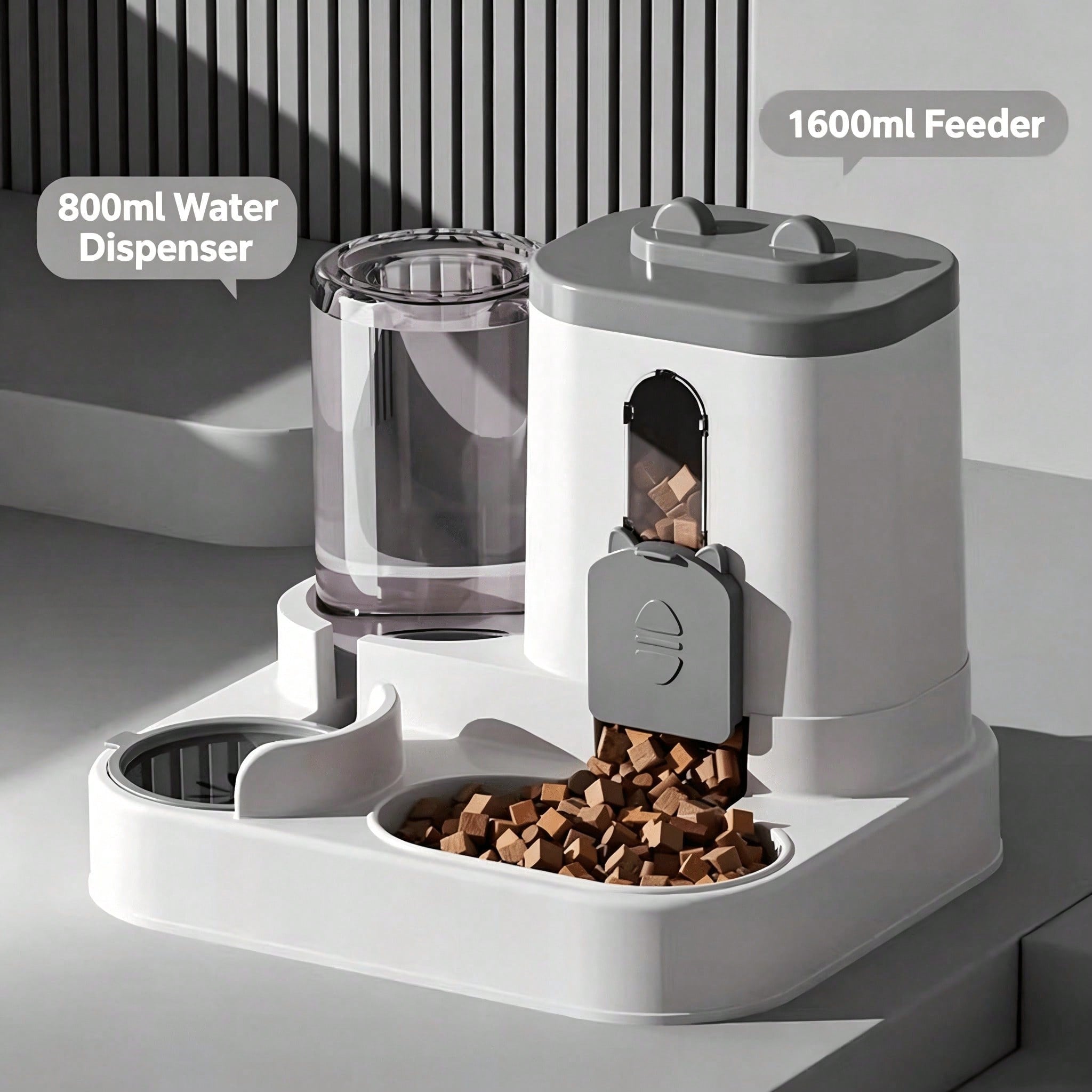 Futter- & Wasserspender Katze, 4 Farben