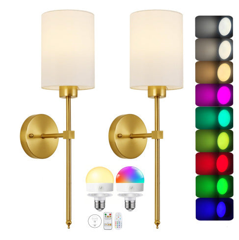 Zylindrische RGB Wandleuchte mit Stoffschirm – Bild 14 | LuxeStyle