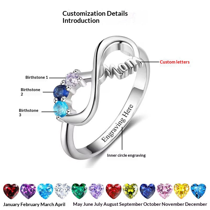 Unendlichkeit Symbol Geburtsstein Ring – Bild 6 | LuxeStyle
