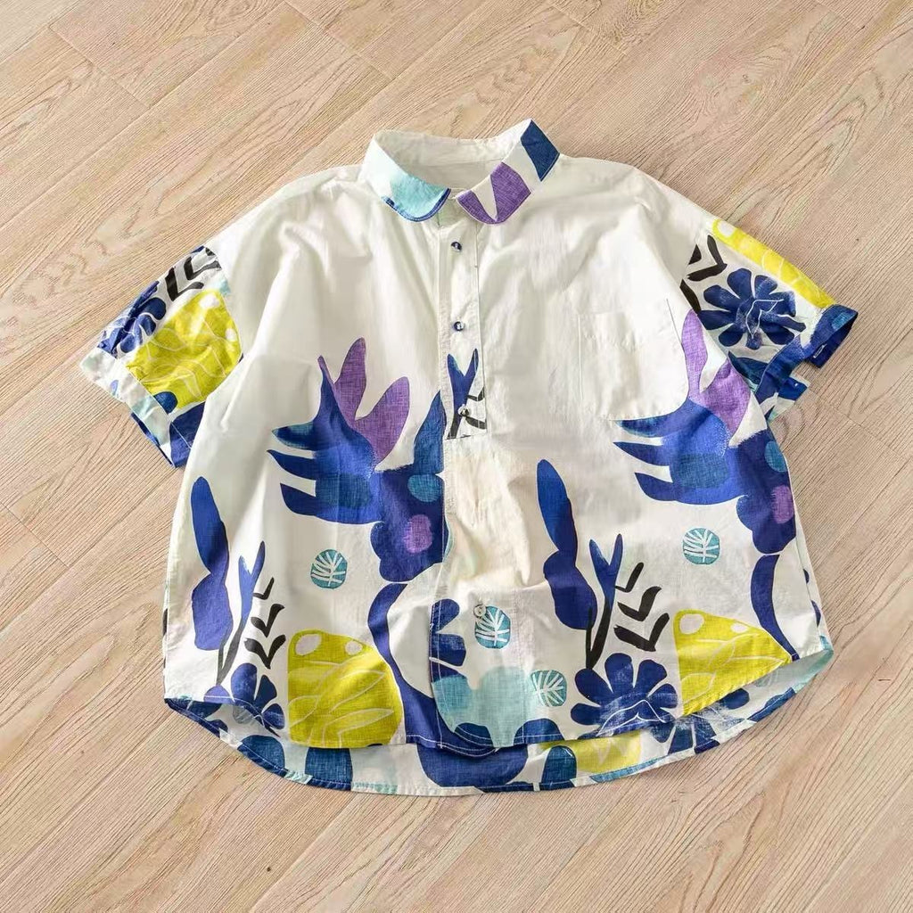 Damen Kurzarmhemd mit Print und Revers – Bild 21 | LuxeStyle