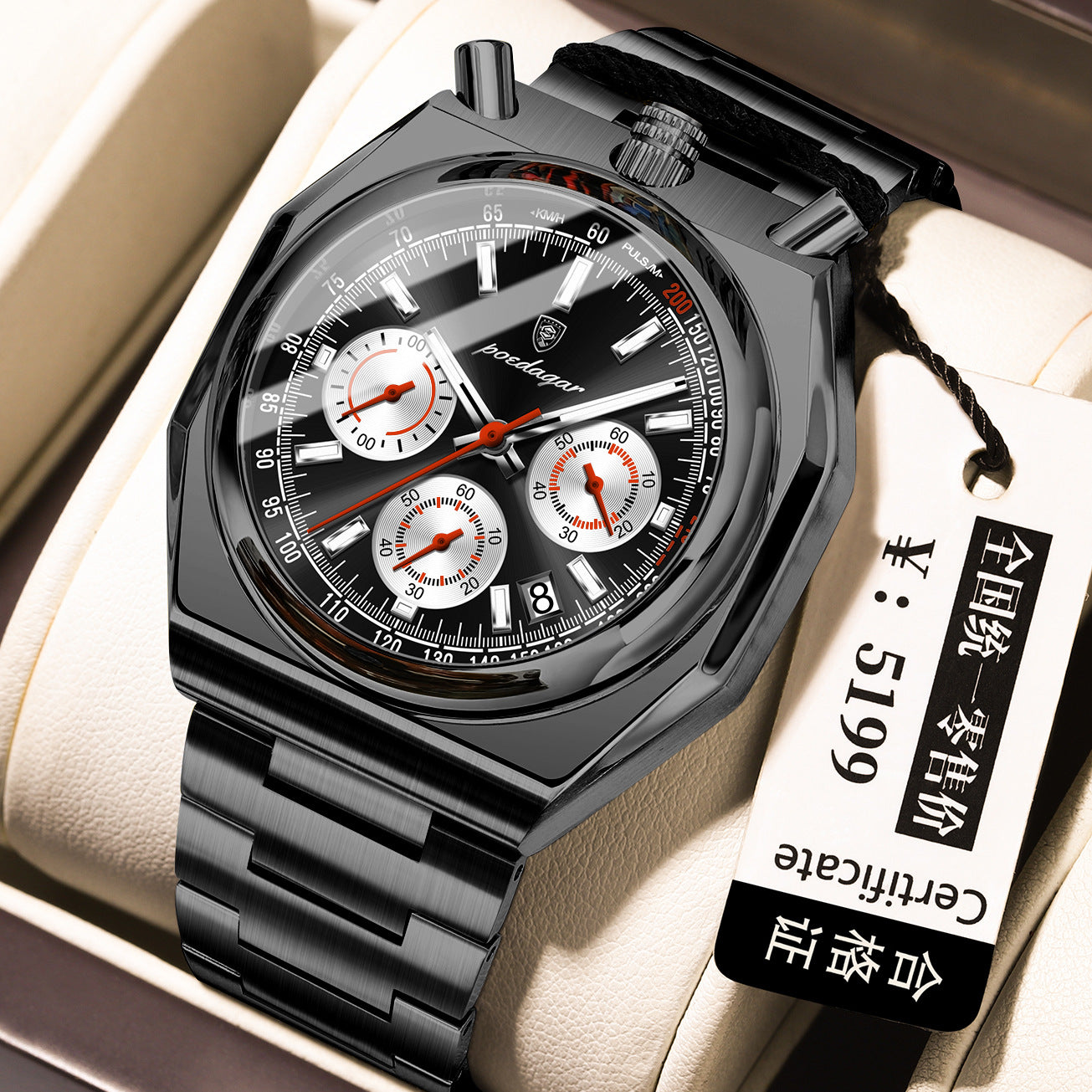 Retro-Herrenuhr mit Leuchtfunktion