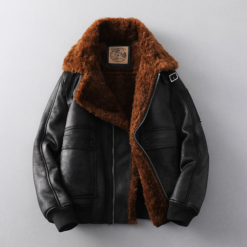 Herren Plus-Size Fleece-Jacke mit Revers