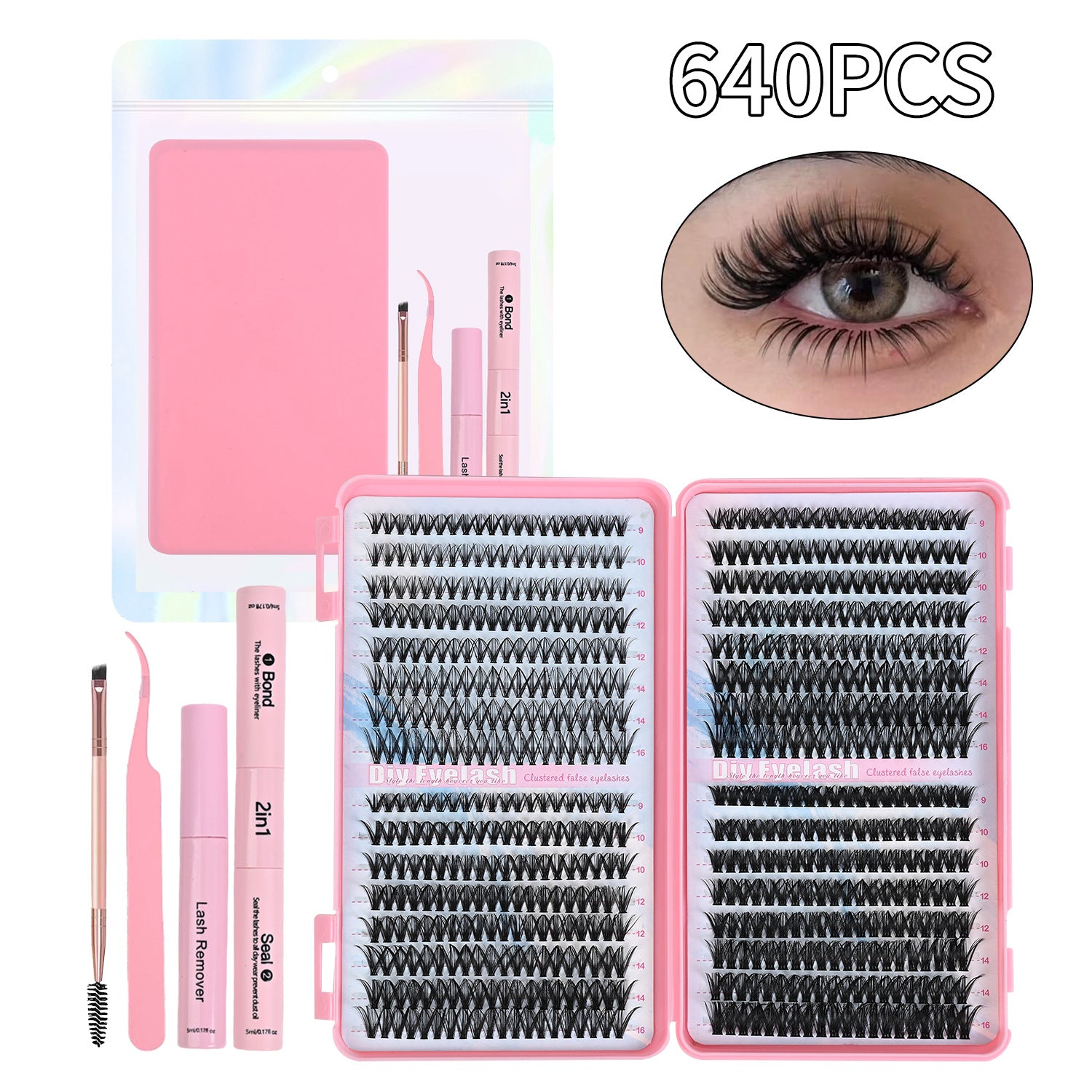 Wimpern-Büschel-Set für individuellen Look