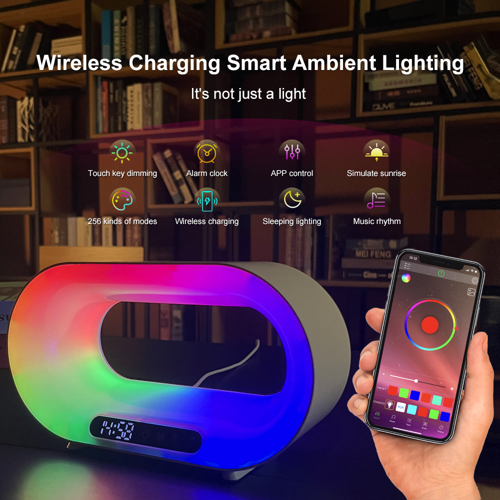 3-in-1 LED Lampe mit Wecker & Wireless Charger