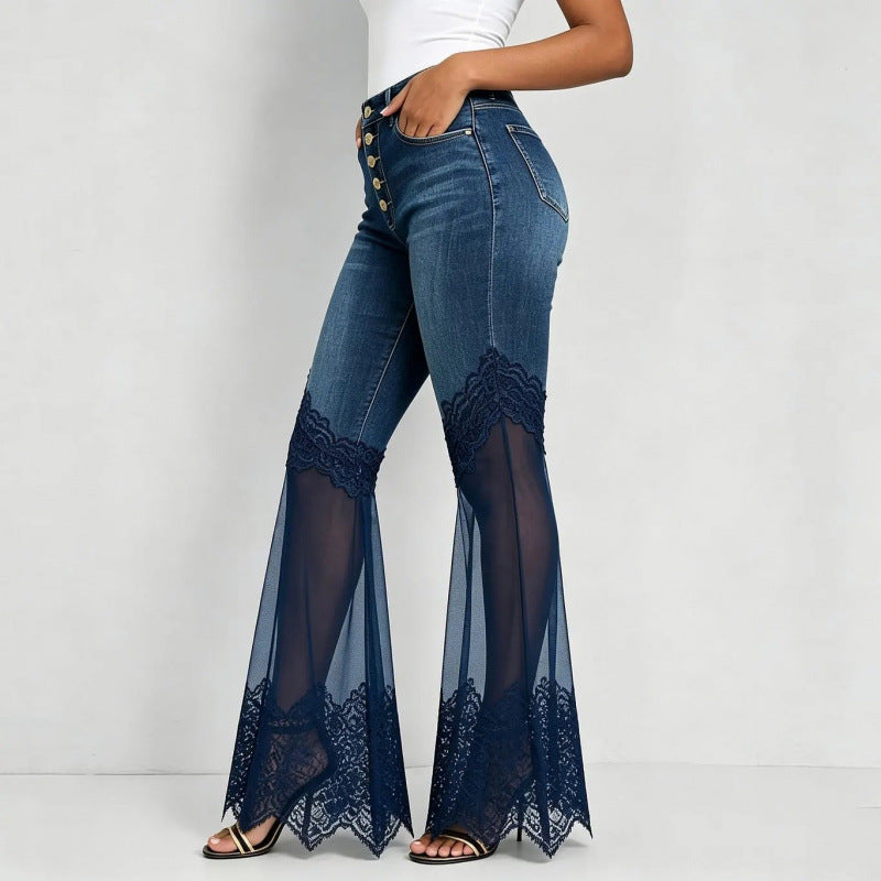 High-Waist Jeans mit ausgestelltem Bein