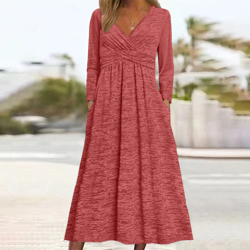 Langärmliges Freizeitkleid mit Taschen – Bild 2 | LuxeStyle
