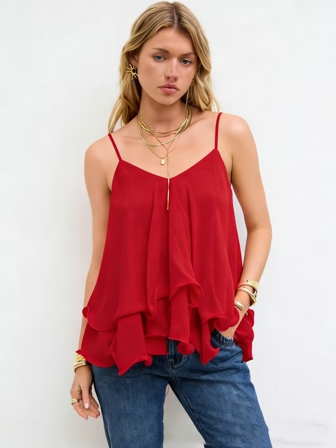 Damen Carmen-Top mit Rüschenträgern – Bild 5 | LuxeStyle