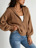 Hooded Cardigan aus Strick