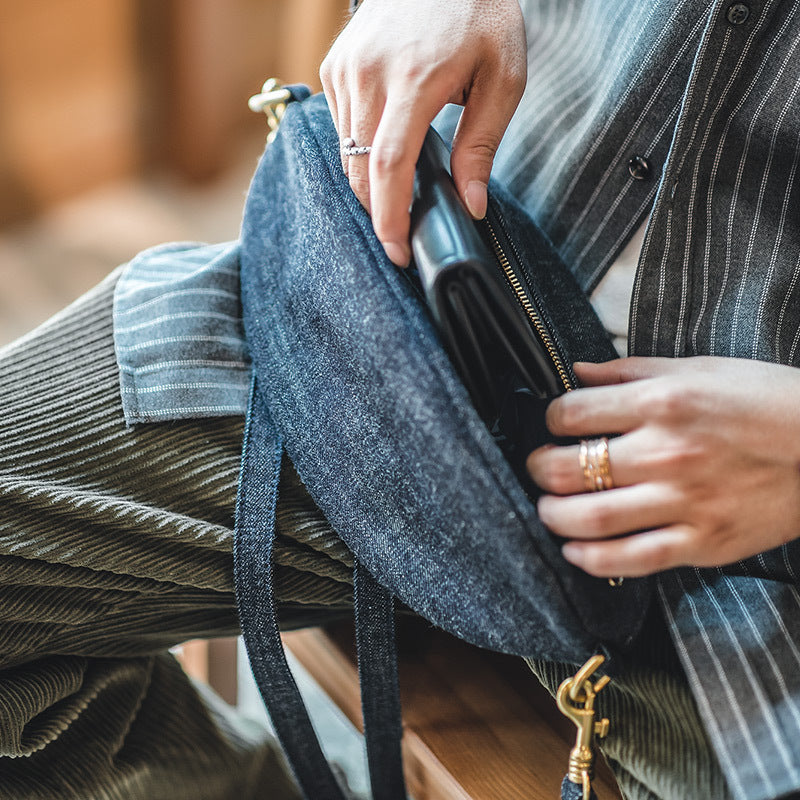 Retro-Denim-Umhängetasche