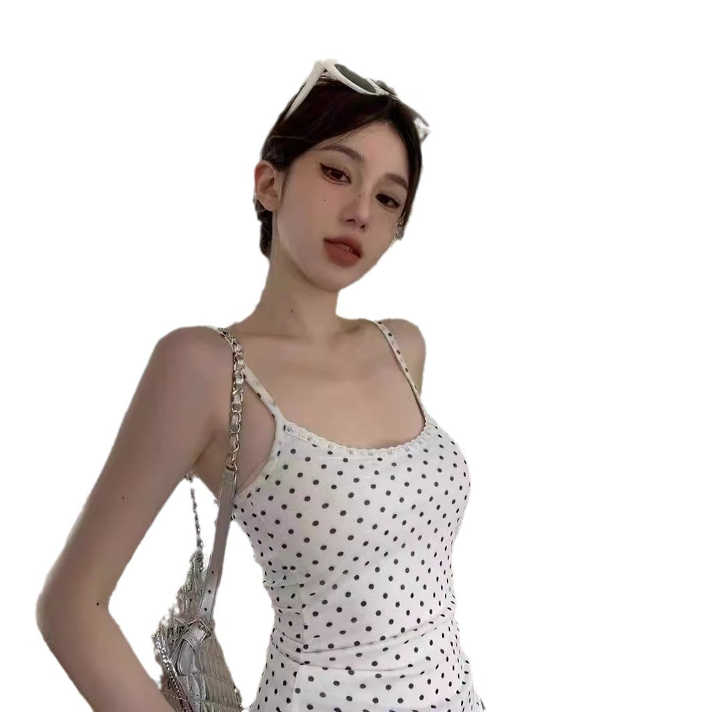 Designer-Stil Polka-Dot Spitze Camisole – Ansicht 4