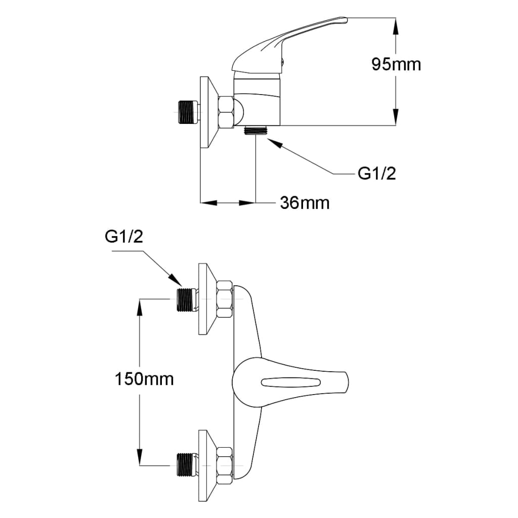 Duscharmatur-Set mit Handbrause, Chrom