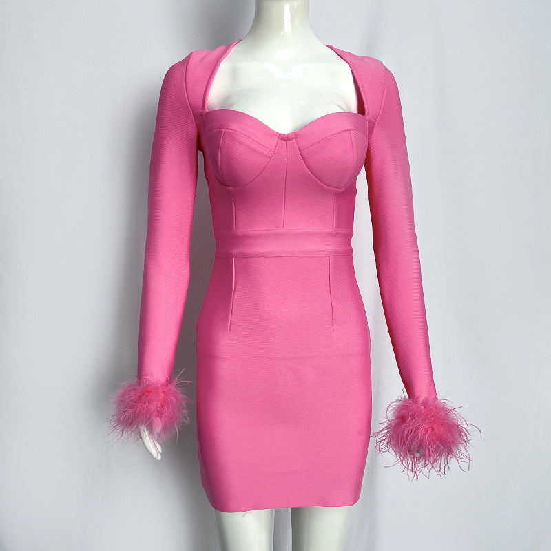 Bandage-Kleid mit Federdetails – Bild 2 | LuxeStyle