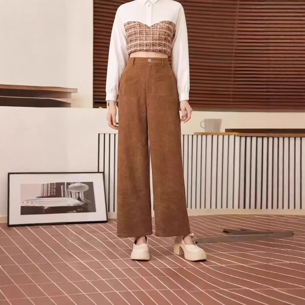 Corduroy Straight-Leg Hose für Damen