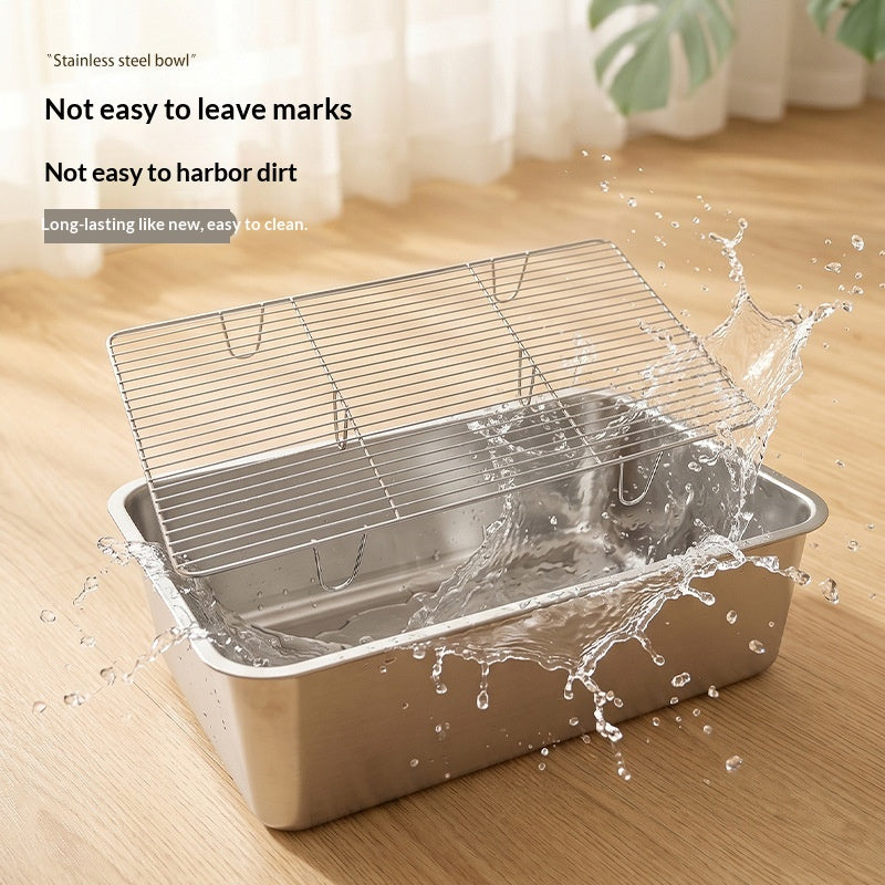 Tier-Toilette aus Edelstahl