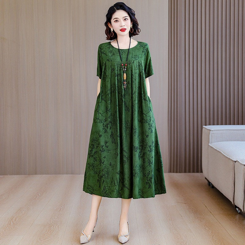 Elegantes Baumwollseidenkleid mit Taschen
