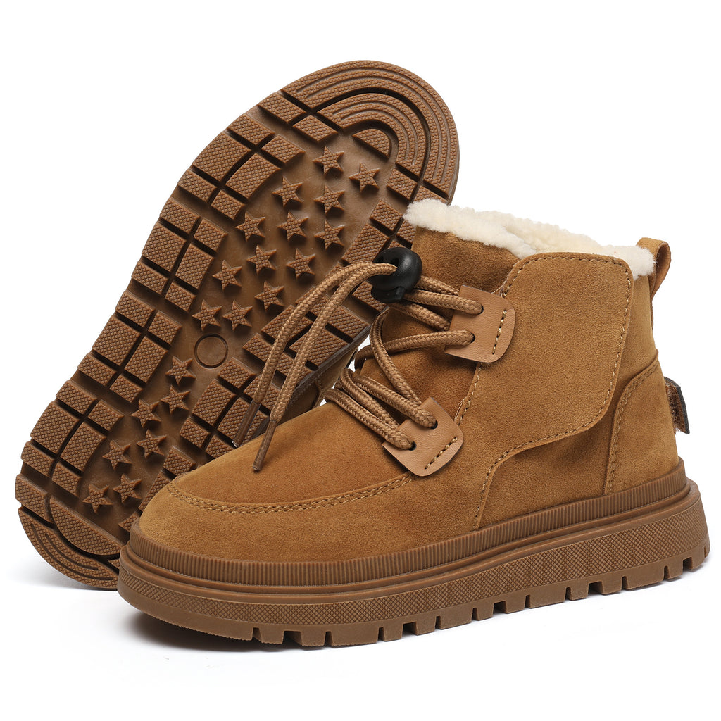 Kinder-Schuhe aus Baumwolle mit Fleecefutter – rutschfeste Outdoor-Sch