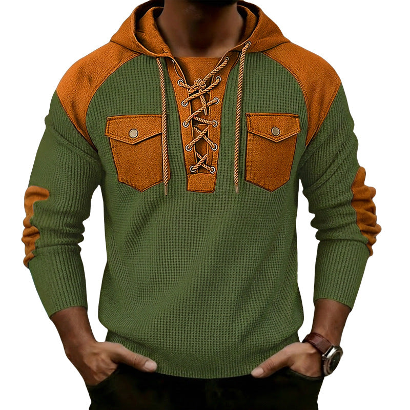 Herren Waffel-Strick Kapuzenpullover